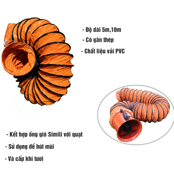 Ống Gió Mềm Quạt Hút Simili Phi 250